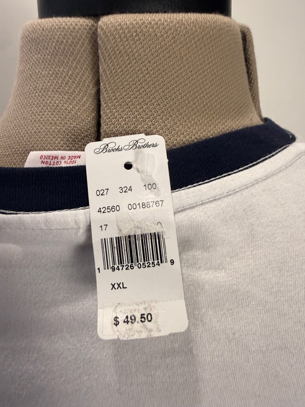 Brooks Brothers White Tee with Navy Lawn Tennis Crest - Picture 2 of 2